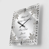 ダイヤモンド結婚60周年記念の時計 スクエア壁時計 (傾斜)