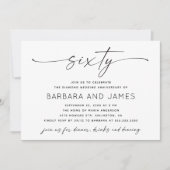 ダイヤモンド結婚60周年。ミニマル写真 招待状 (正面)