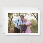 ダイヤモンド結婚60周年。ミニマル写真 招待状 (裏面)