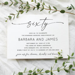 ダイヤモンド結婚60周年。ミニマル写真 招待状