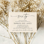 ダイヤモンド結婚60周年。ミニマル写真 招待状