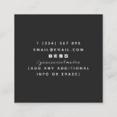 ダイヤモンド結晶宝石パターンジュエリーデザイン スクエア名刺 (裏面)