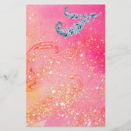 ダイヤモンド羽毛の魔法金ゴールド 便箋 (正面)