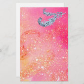 ダイヤモンド羽毛の魔法金ゴールド 便箋 (正面/裏面)