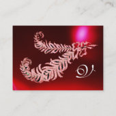 ダイヤモンド羽毛モノグラム、赤ブルゴーニュRubyパール 名刺 (裏面)