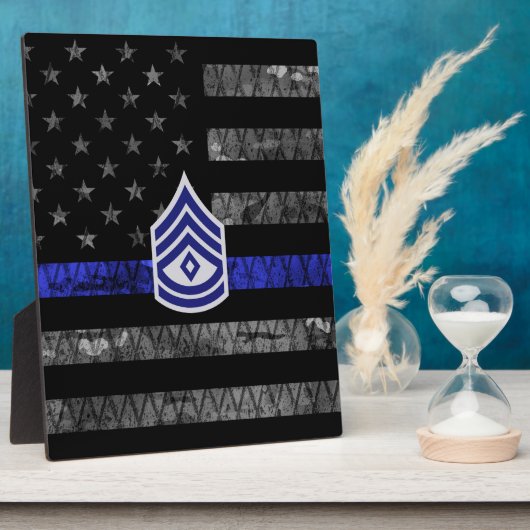 ダイヤモンド薄い青い線Flの軍曹動揺して フォトプラーク (側面)