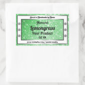 ダイヤモンド製品ラベル付きエメラルドグリーングリッター 長方形シール (バッグ)