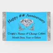 ダイヤモンド記念日のバナーパーソナライズされたのテキスト 横断幕 (横)