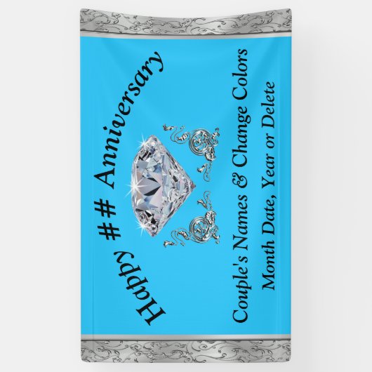 ダイヤモンド記念日のバナーパーソナライズされたのテキスト 横断幕 (縦)