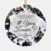 ダイヤモンド記念日の写真年を永遠に セラミックオーナメント (正面)