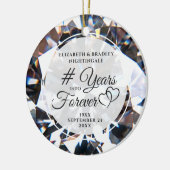 ダイヤモンド記念日の写真年を永遠に セラミックオーナメント (左)