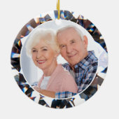 ダイヤモンド記念日の写真年を永遠に セラミックオーナメント (裏面)