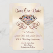 ダイヤモンド記念日カードを保存する セーブザデート (正面/裏面)