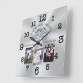 ダイヤモンド記念日ギフトアイディアあなたの写真、文字 スクエア壁時計 (傾斜)
