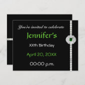 ダイヤモンド誕生日 招待状 (正面/裏面)