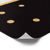 ダイヤモンド金ゴールドとブラック誕生日フォトプロップフレーム ポスター (角)