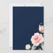 ダイヤモンド金ゴールドグラッドキャップバラネイビーブルー卒業 招待状 (裏面)