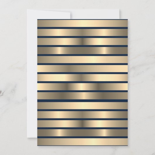 ダイヤモンド金ゴールドグラッドキャップブルーストライプの卒業式 招待状 (裏面)