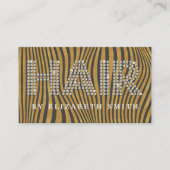 ダイヤモンド金ゴールドダークグレー美容師ヘアスタイリスト 名刺 (正面)