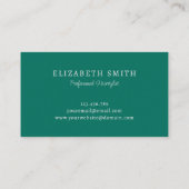 ダイヤモンド金ゴールドダークティール（緑がかった色）美容師美容師 名刺 (裏面)