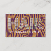 ダイヤモンド金ゴールドプラムパープルヘアードレッサー美容師 名刺 (正面)