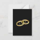 ダイヤモンド金ゴールドラグジュアリーブラック結婚式招待状 ノートカード (裏面)