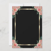 ダイヤモンド金ゴールド卒業キャップフローラ卒業 招待状 (裏面)