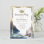 ダイヤモンド金ゴールド卒業キャップランドスケープ卒業 招待状 (スタンド正面)