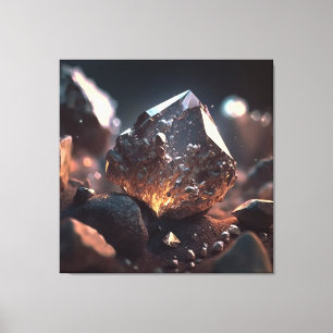 ダイヤモンド鉱石マクロ: Kimberlite Pipe Art キャンバスプリント
