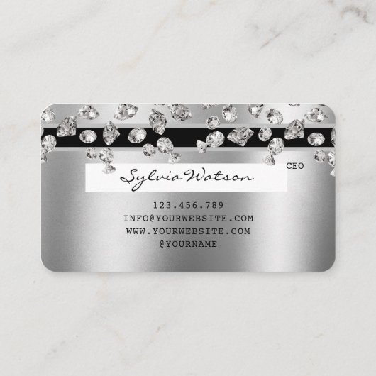 ダイヤモンド銀箔クレジットカードギフトカード 名刺 (裏面)