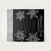 ダイヤモンド雪結婚結晶の背景 タペストリー (正面(横))