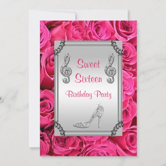 ダイヤモンド音楽ノート、小剣及びバラの菓子16 招待状 (正面)