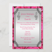 ダイヤモンド音楽ノート、小剣及びバラの菓子16 招待状 (裏面)