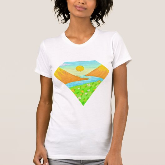 ダイヤモンド風景グラフィックTシャツ Tシャツ (正面)