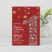 ダイヤモンド1 1STバレンタインのハート誕生日パーティー 招待状 (スタンド正面)