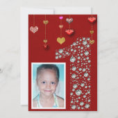 ダイヤモンド1 1STバレンタインのハート誕生日パーティー 招待状 (裏面)