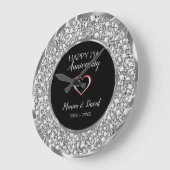 ダイヤモンド25結婚周年 ラージ壁時計 (傾斜)