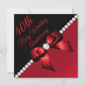 ダイヤモンド4thルビー結婚の記念日 招待状 (正面)