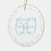 ダイヤモンド60周年結婚ハート紙吹雪 セラミックオーナメント (左)