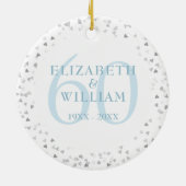 ダイヤモンド60周年結婚ハート紙吹雪 セラミックオーナメント (裏面)