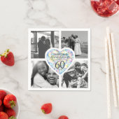 ダイヤモンド60周年結婚ハート4枚の写真 スタンダードカクテルナプキン (インサイチュ)