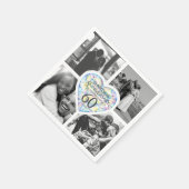 ダイヤモンド60周年結婚ハート4枚の写真 スタンダードカクテルナプキン (角)