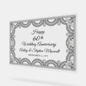 ダイヤモンド60周年結婚パーティー アクリルサイン (傾斜)