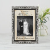 ダイヤモンド60周年結婚記念日写真フレーム 招待状 (スタンド正面)