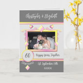 ダイヤモンド60周年記念に写真名を黄色に追加 カード (黄色い花)