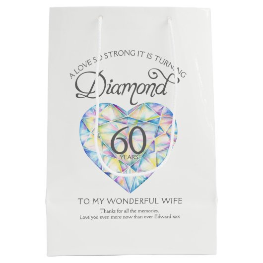 ダイヤモンド60周年記念カスタムジュエリー抱き枕 ミディアムペーパーバッグ (裏面)