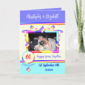 ダイヤモンド60周年記念写真名を追加パープル カード (正面)