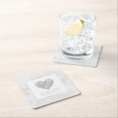 ダイヤモンド60周年記念結婚ハート贈与 スクエアペーパーコースター (インサイチュ)