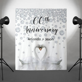 ダイヤモンド60周年記念 白いスワンたちの愛 タペストリー