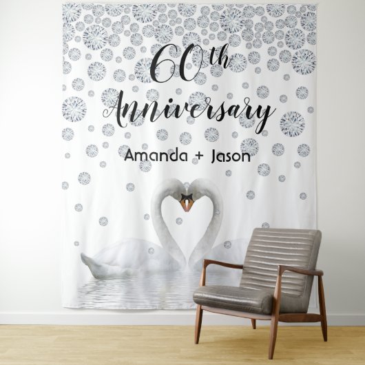 ダイヤモンド60周年記念 白いスワンたちの愛 タペストリー (インサイチュ)